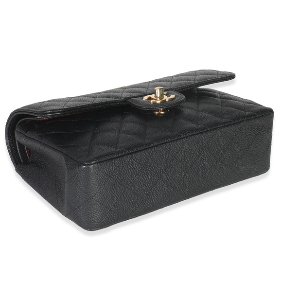 Chanel Black Quilted Caviar Small Classic Double Flap Bag - Picture 8 of 8